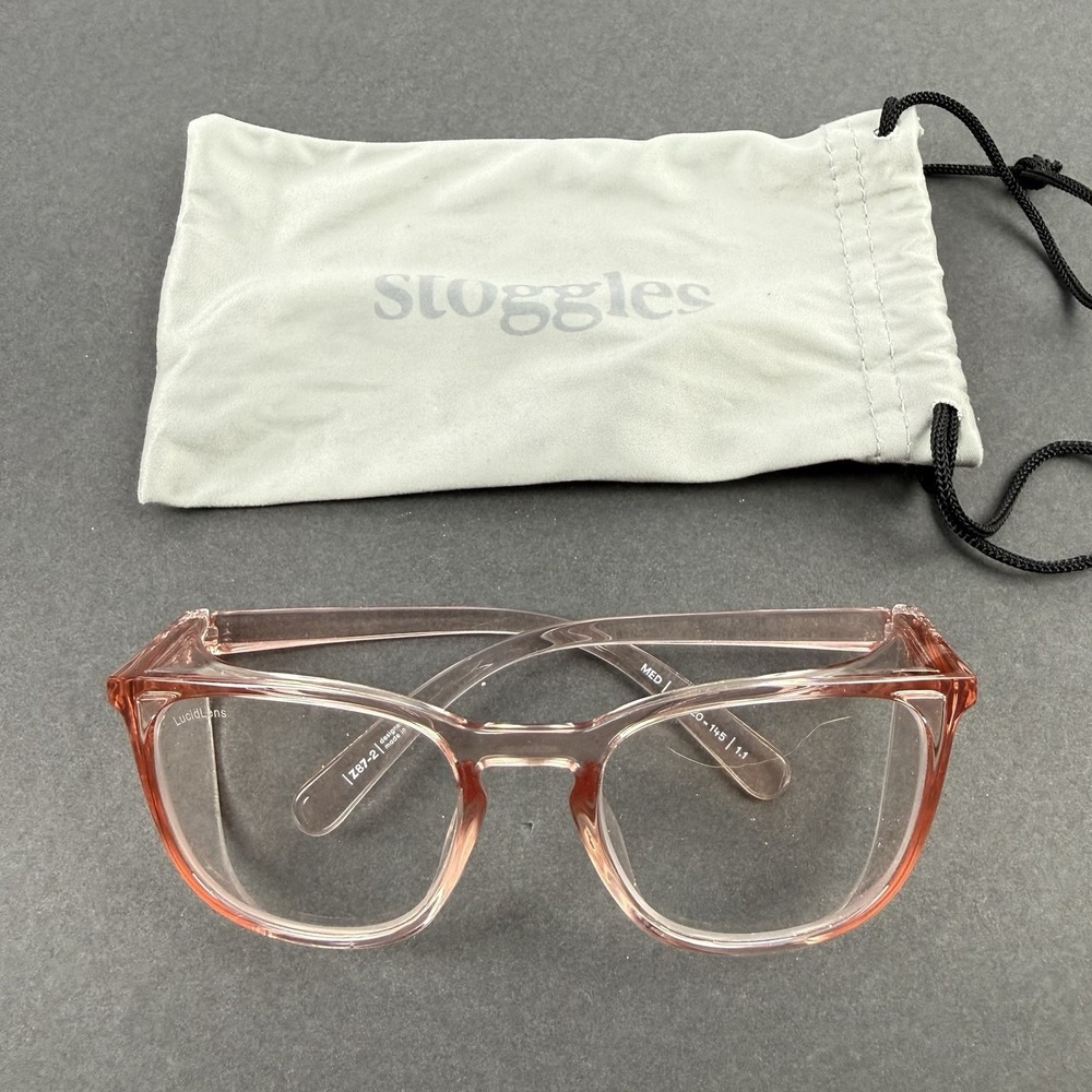 Stoggles Safety Glasses Blush Rose Pink Peach Goggles with Case Medical Safety
